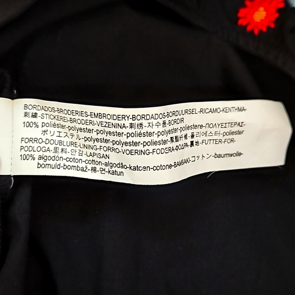 Zara Black Floral Embroidered Halter Peplum Top  Size Medium - Picture 8 of 9